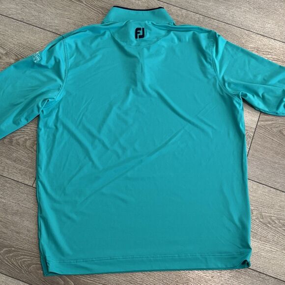 FootJoy Golf Sweater Mens Large Green 1/4 Zip Pullover Stretch Breathable Preppy - Picture 8 of 8